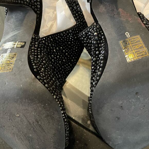 Shoes heels Jeffery Campbell heel strap open toe black size 8 pebbled, black . - Picture 6 of 7